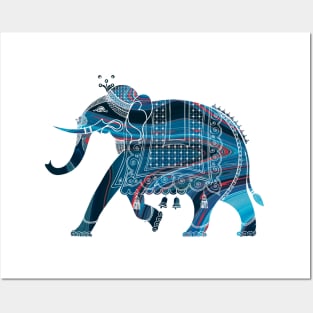 Ornate Thai Elephant In A Colorful Illustration Posters and Art